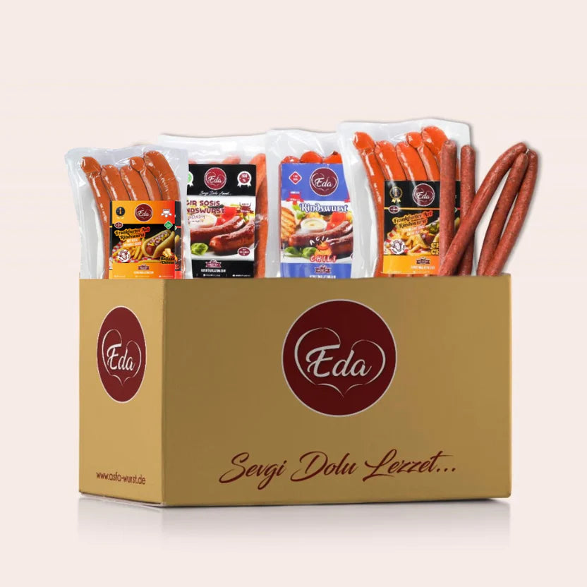 Box: Beef Sausage Grill Box – Spicy and Hearty (5-piece gift box, delivered in a cardboard box)