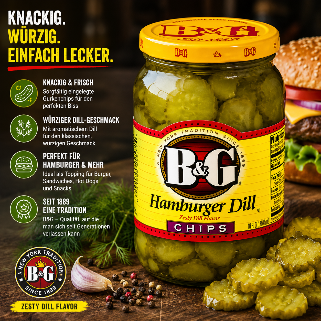 B&G - Hamburger Dill "Chips" (473 ml)