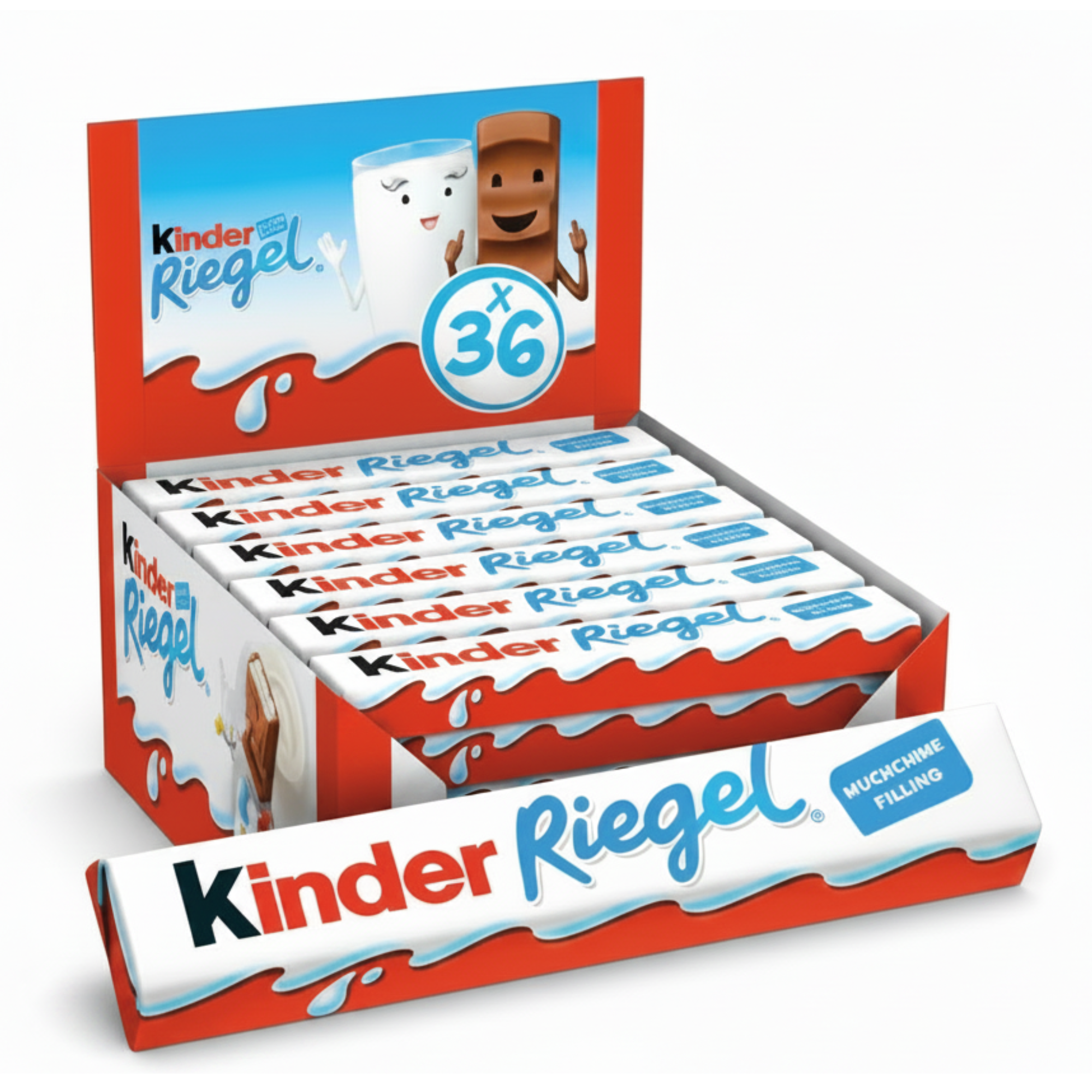 Kinder Riegel Schokoriegel mit Vollmilchfüllung 36 Riegeln a 21g