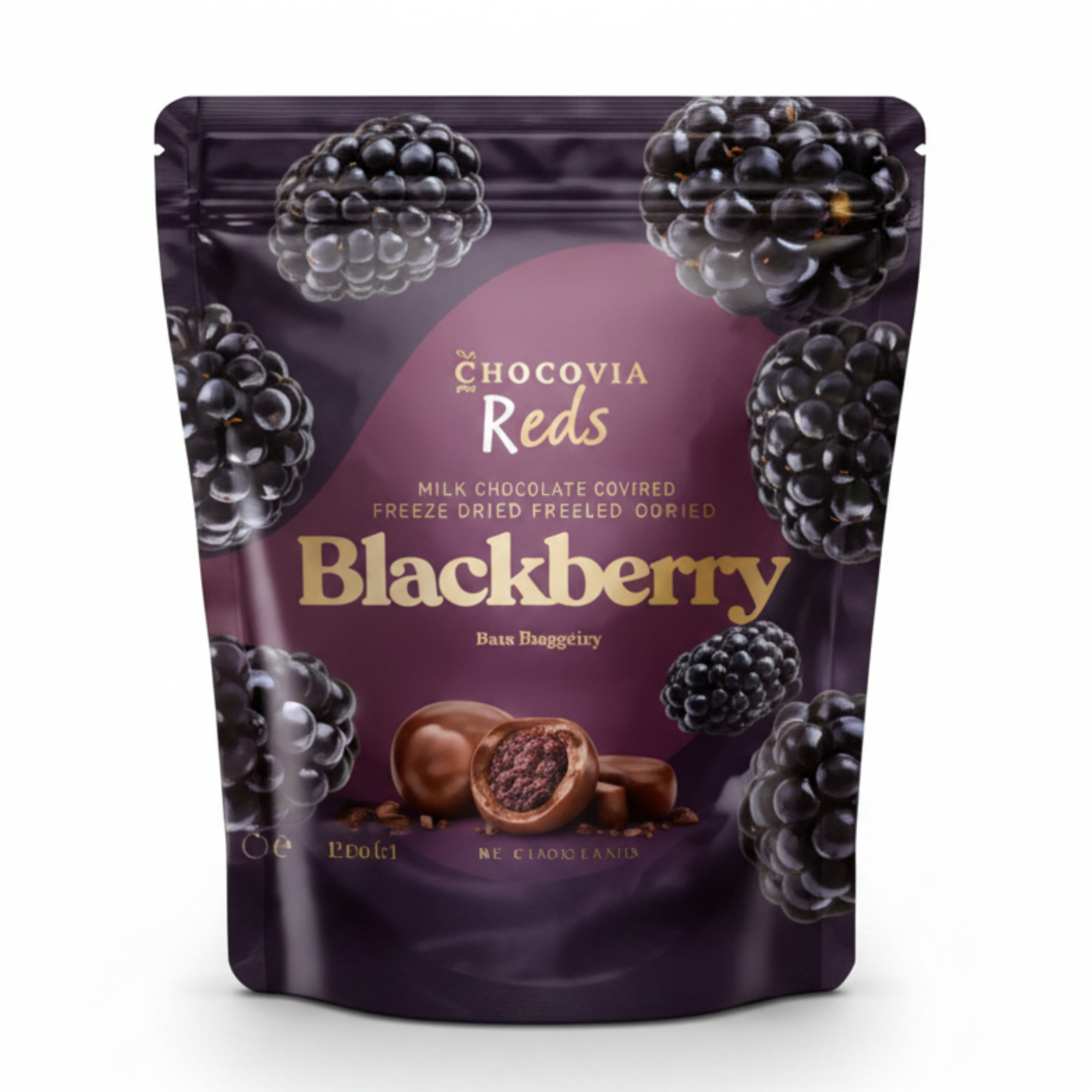 Chocovia gefriergetrocknete Brombeeren mit Vollmilchschokolade umhüllt 5x100g
