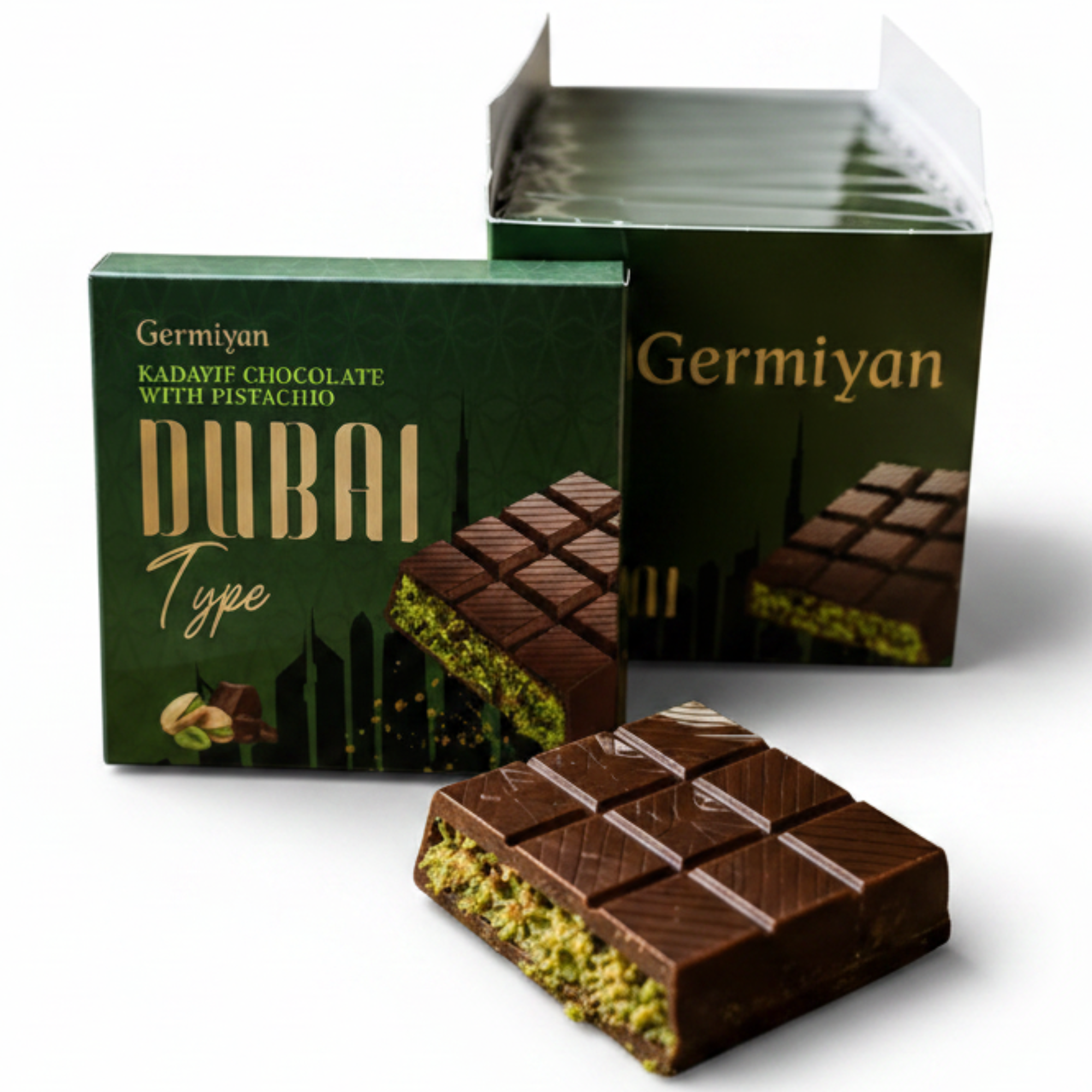 Germiyan Kadayif Chocolate With Pistachio 100g